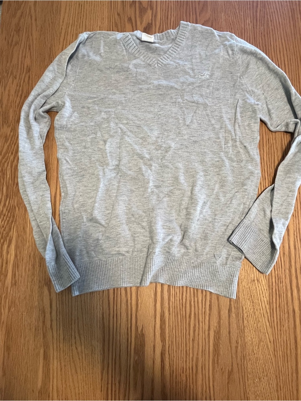 Hollister Sweater Mens Medium Gray V Neck Pullover Lightweight Y2K Vintage